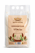 Bag of Proud Grains sorghum flour, labeled gluten-free wholegrain atta, 32 oz pack.