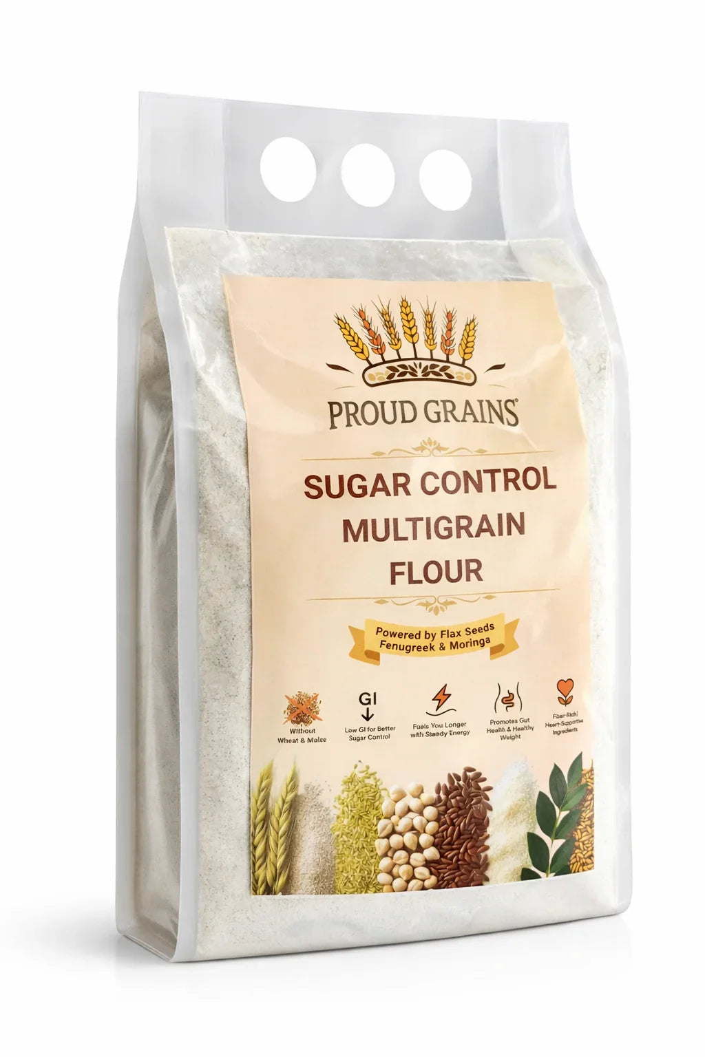 Sugar Control Multigrain Flour For Diabetic Patients - 908gm - Proud Grains